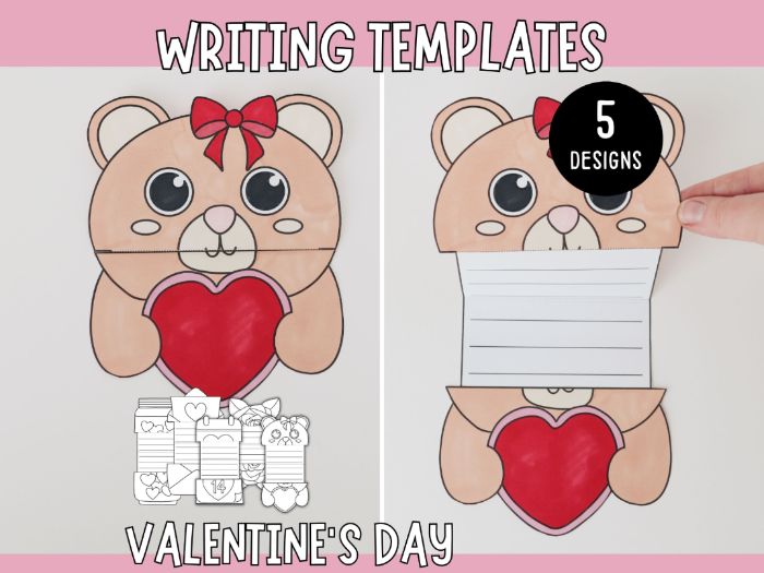 Valentine’s Writing Templates - Foldable Craft for Kids