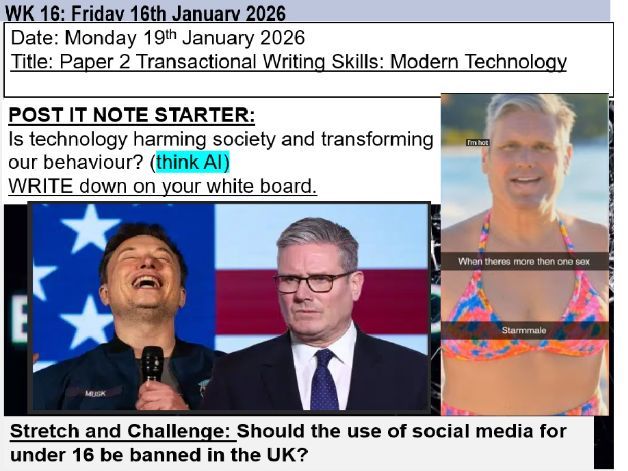 New for 2026 AQA GCSE English Language Paper 2 Q 5 Transactional Writing : Modern Technology, Social