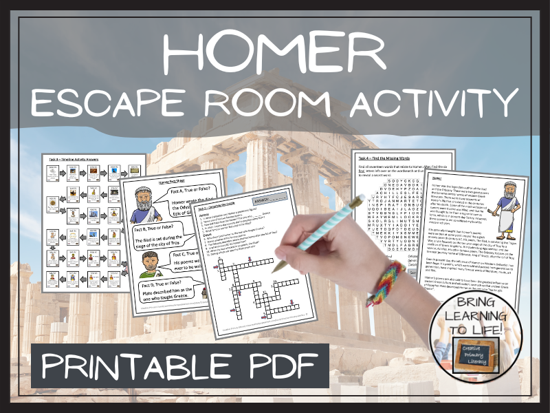 Homer of Ancient Greece Escape Room Activity