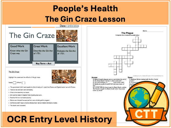 OCR Entry Level History - People's Health - The Gin Craze Lesson