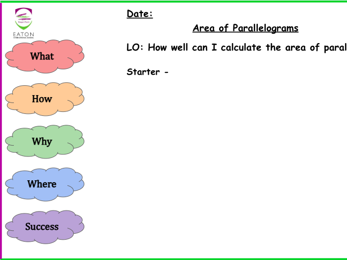 Primary - Area of Parallelograms