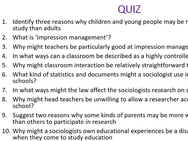 AQA Sociology Methods in context the research context