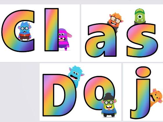 NEW CLASS DOJO MONSTERS - WORDS DISPLAY Letter / Lettering Set Instant ...