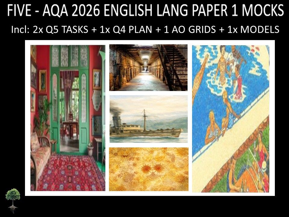FIVE - AQA PAPER 1 | 2026 FULL MOCKS | Q5 TASKS | Q4 PLAN |AO GRIDS | MODELS