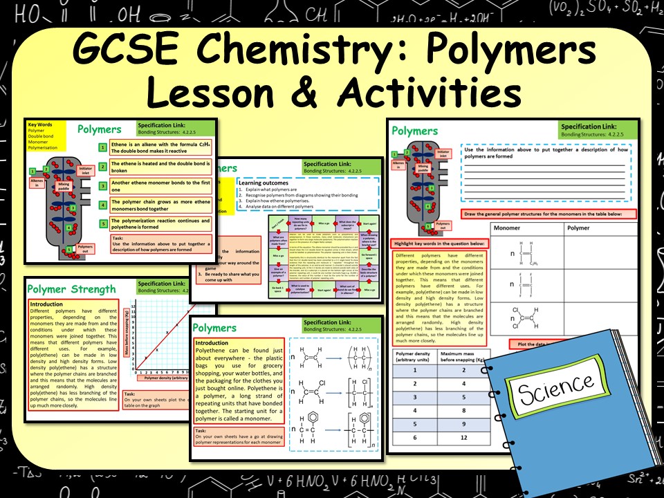 KS4 AQA GCSE Chemistry (Science) Polymers Lesson & Activities