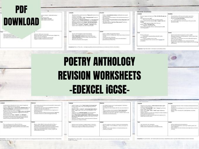 iGCSE Edexcel Poetry Anthology A Revision Notes