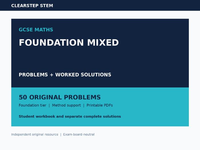 GCSE Foundation Mixed Practice Worked Answers