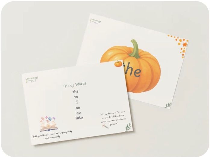 Autumn Tricky Word Pumpkins - Phase 2