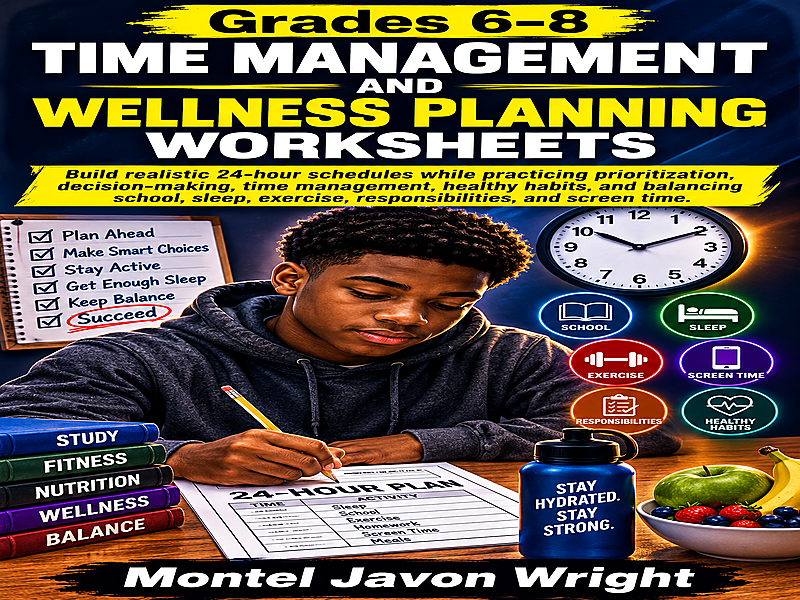 Time Management and Wellness Planning Worksheets | Grades 6–8