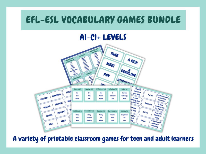 EFL-ESL Vocabulary Games Bundle (A1–C1+)