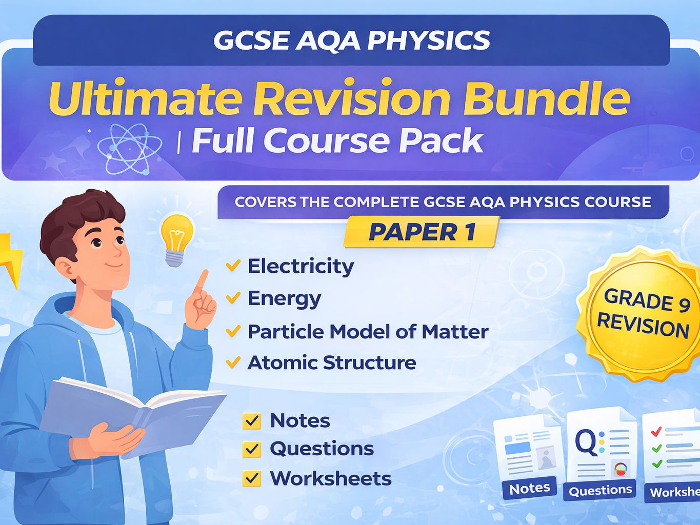 GCSE AQA Physics Paper -1 Ultimate Revision Bundle | Full Course Pack