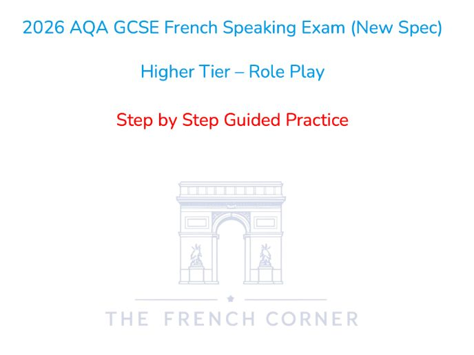 2026 AQA GCSE French Speaking Higher Tier Role Play