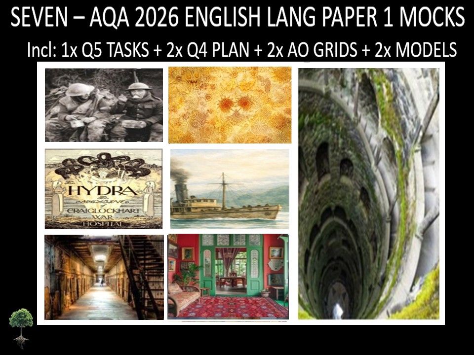 SEVEN - AQA PAPER 1 | 2026 FULL MOCKS | Q5 TASKS | Q4 PLAN | AO GRIDS | MODELS
