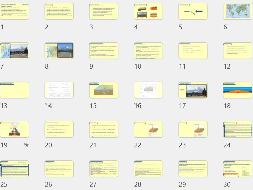 Destructive Plate Margins and Composite Volcanoes Geography Lesson with Worksheet