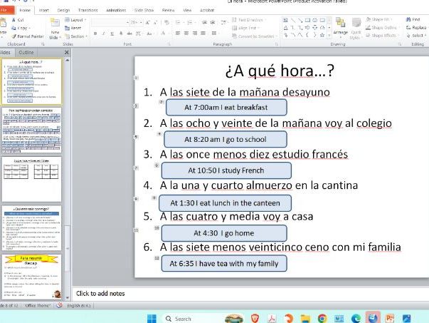 La hora - Telling the time in Spanish