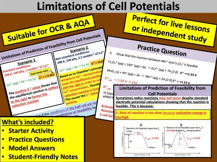 Limitations of Cell Potentials