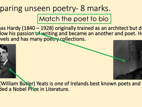 Unseen poetry Hardy Yeats compare AQA ageing
