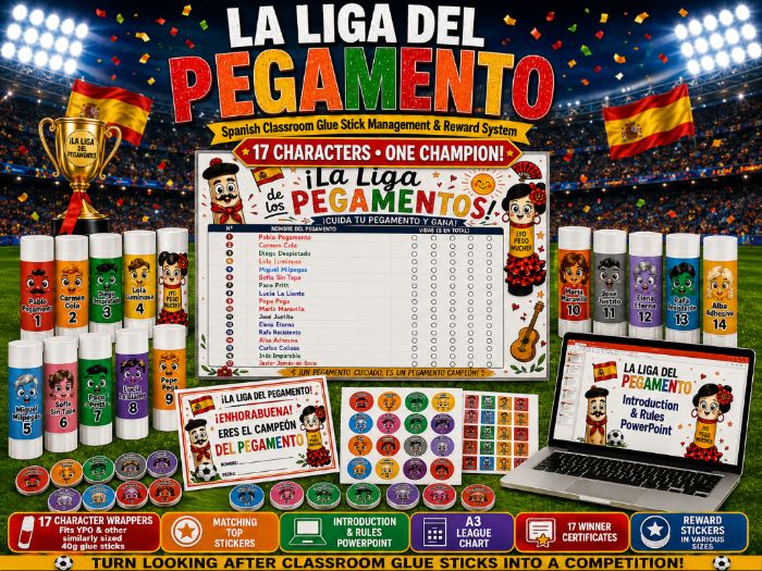 La Liga del Pegamento- Classroom Reward System