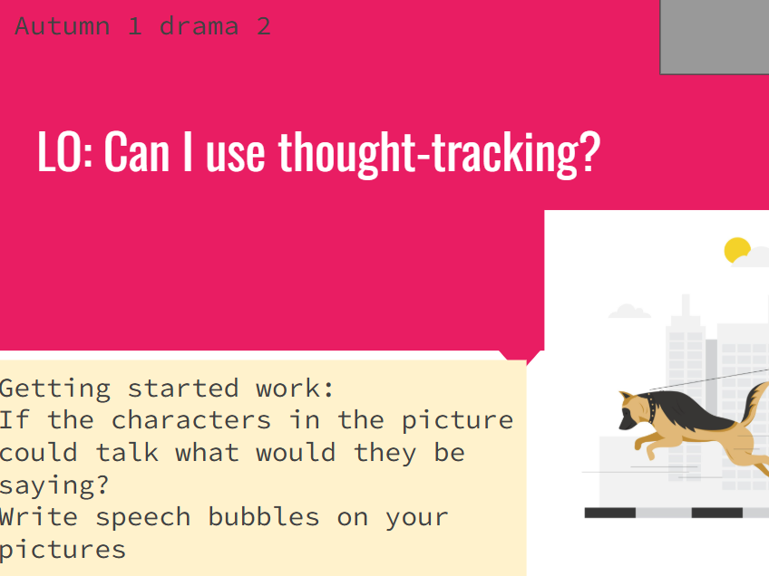 SEND drama using thought tracks and freeze frame