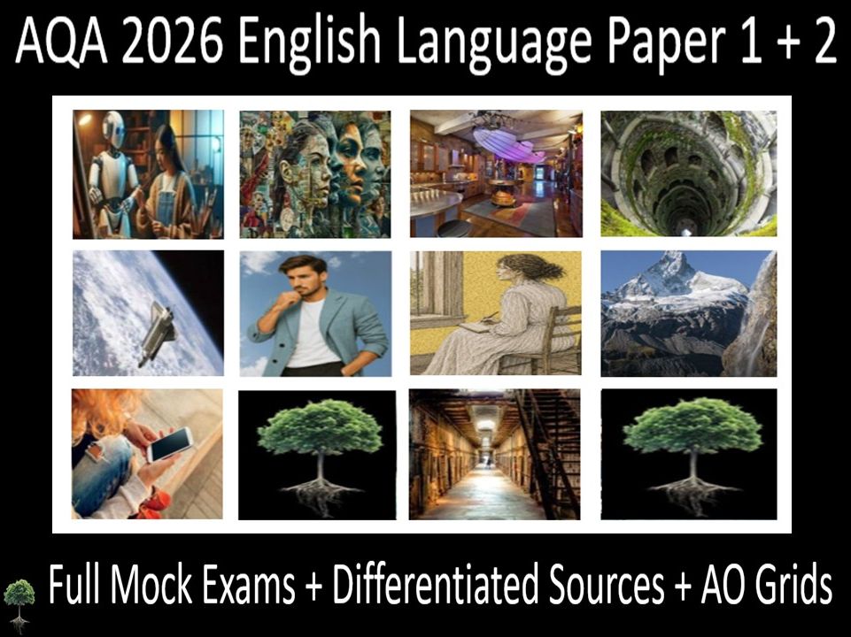 Ten AQA 2026 GCSE English Language Paper 1 & 2 Mocks | AO GRIDS
