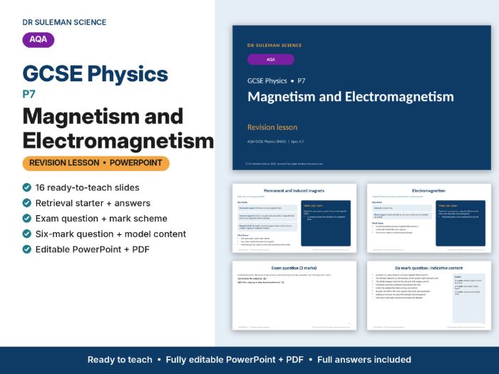 AQA GCSE Physics P7 Magnetism & Electromagnetism Revision Lesson PPT