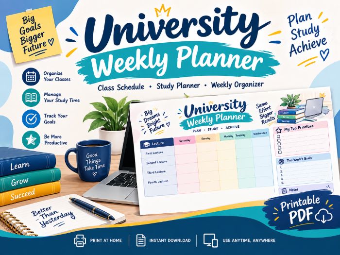 University Student Planner | Weekly Schedules