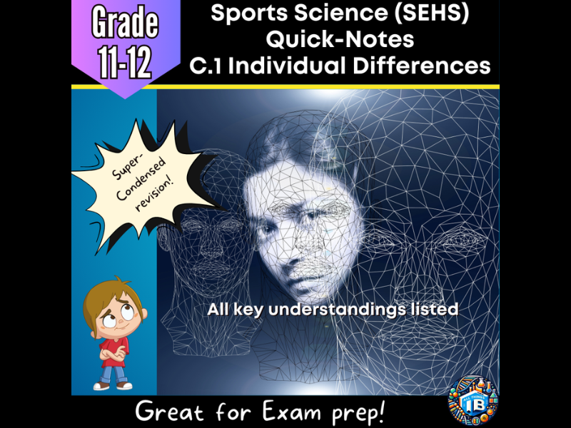 IB DP Sports Science (SEHS): C1 Individuals – Condensed Topic Revision Notes (2026)