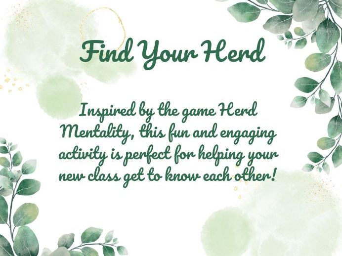 Find Your Herd - Transition Game KS2