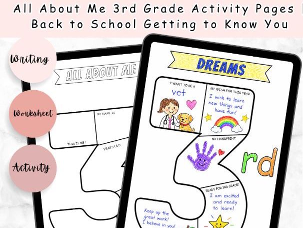 All About Me 3rd Grade Activity Pages | Back to School Getting to Know You
