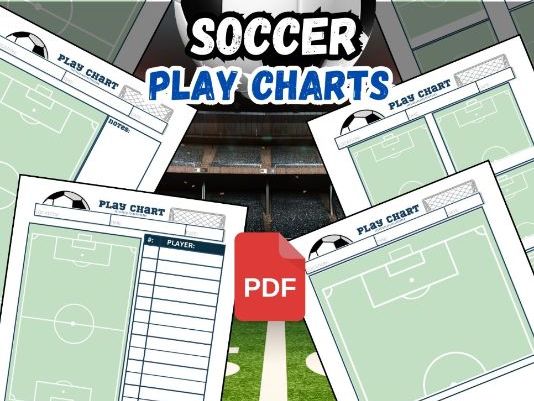 Soccer Play Chart Sheets 8.5x11" | 6 digital downloads | Soccer coach plans | coaching play sheets
