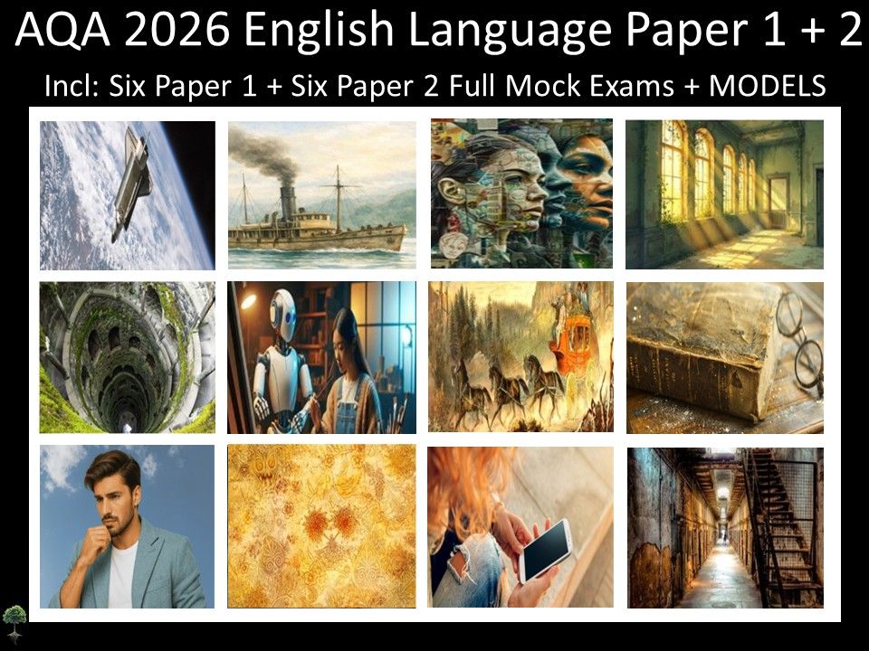 Twelve AQA 2026 GCSE English Language Paper 1 + 2 Mocks | MODELS