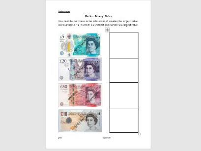 Recognising and ordering Money (Notes)