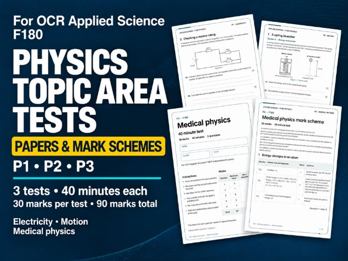OCR AAQ Applied Science - F180 Physics Topic Area Tests