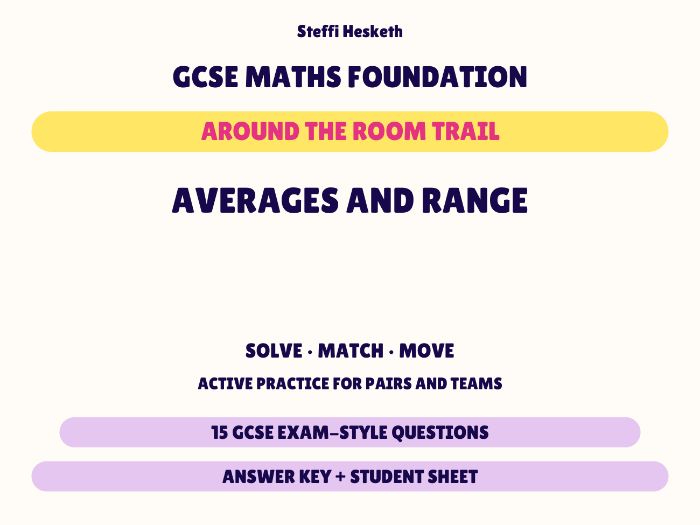 GCSE Foundation Maths Averages and Range | Around the Room Trail