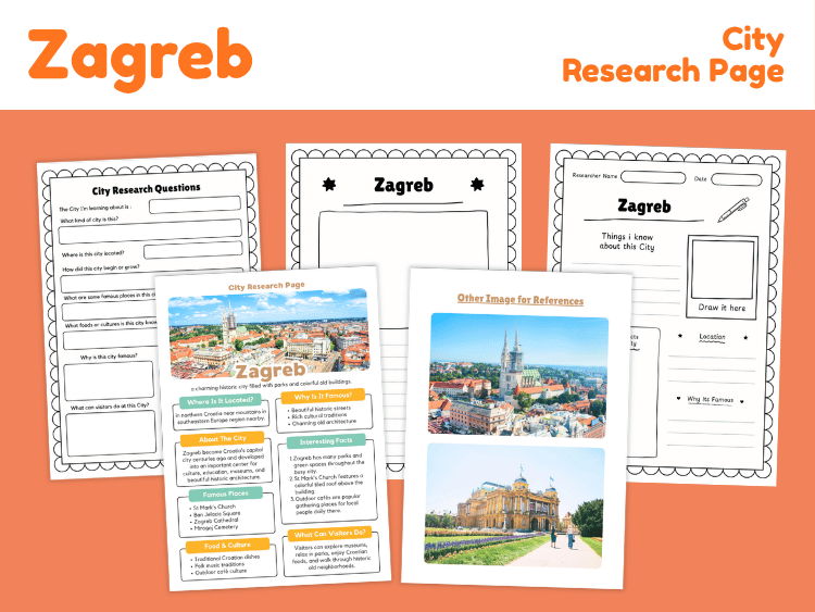 Zagreb City Research Project | Croatia Geography & Culture Worksheets
