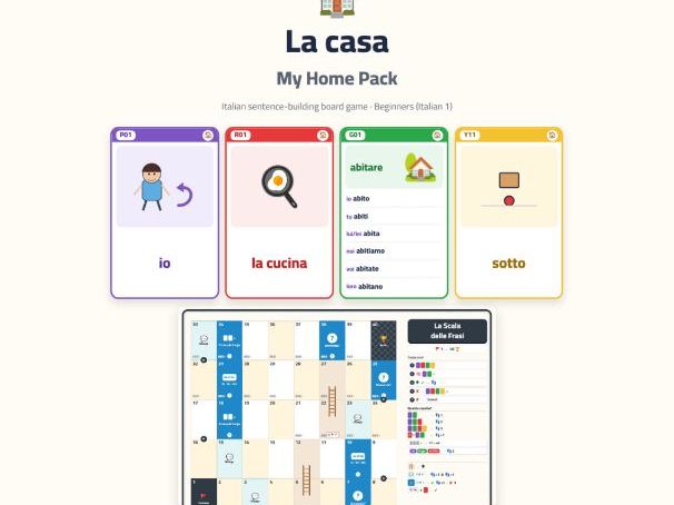 Italian My Home Sentence-Building Game
