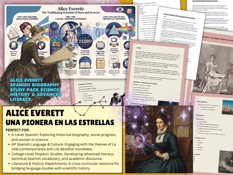 Alice Everett: Spanish Biography Study | Science, History & Advanced Literacy
