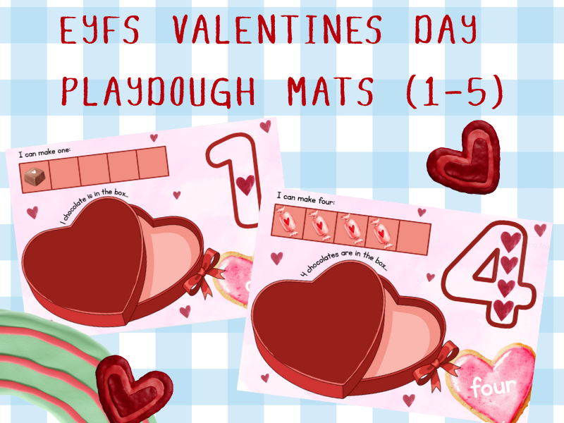 EYFS  Valentines Day Playdough Mats (1-5)