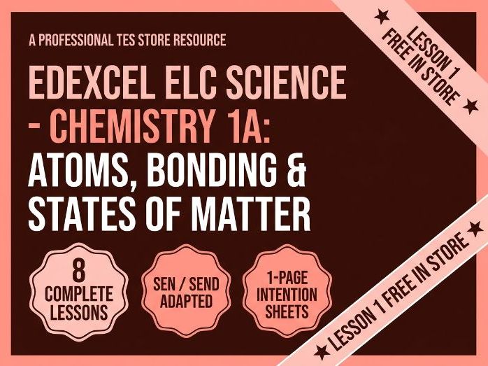 Edexcel ELC Science Unit Bundle: Atoms & Bonding, States Of Matter (8 Lessons)