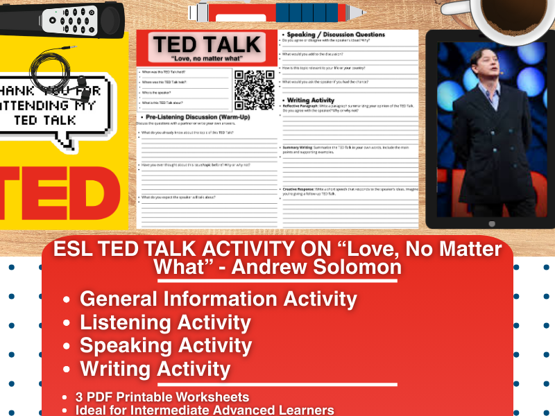 ESL TED Talk Activity Worksheets - Love, No Matter What - Andrew Solomon