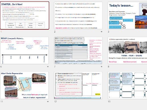 AQA GCSE URBAN CHALLENGES - HIC City (L6 - Liverpool regeneration )