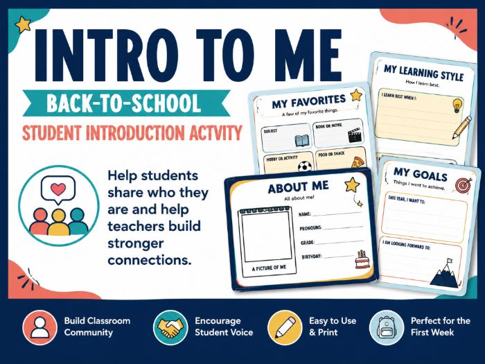 Intro to Me: Back-to-School Student Introduction Activity