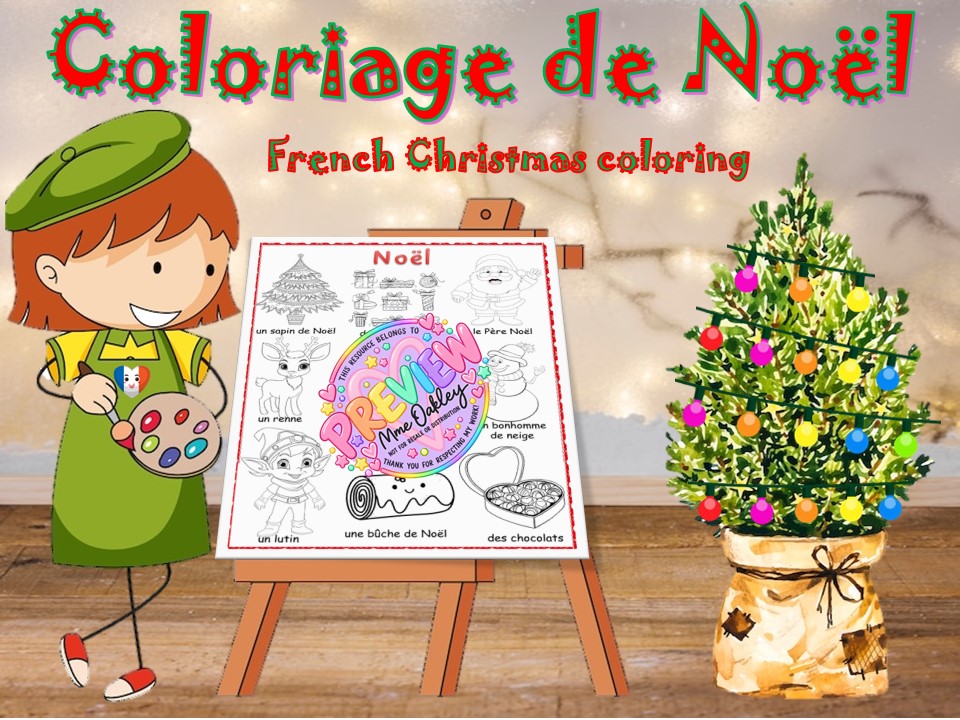 Coloriage de Noël | French Christmas colouring | Noël | Christmas