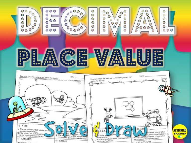 Decimal Place Value Solve & Draw Activity