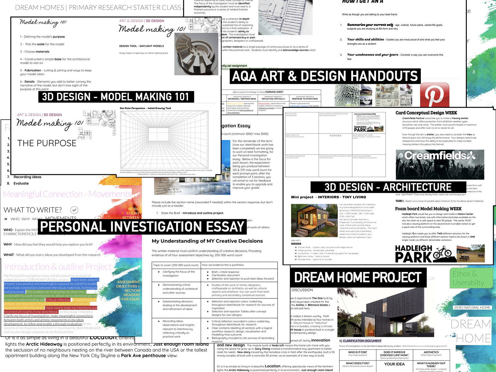 ART & DESIGN A Level AQA ARCHITECTURE Model Making 3D Design Home learning FULL TEACHING