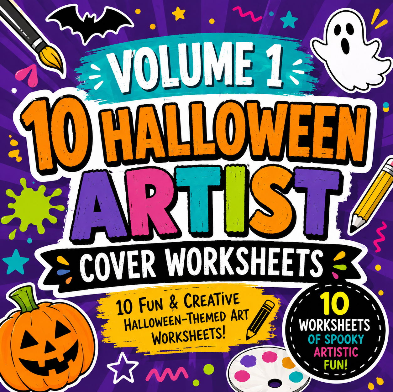 Halloween Artist Cover Worksheets Bundle Volume 1 | 10 KS3 Art Cover Lessons
