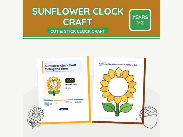 Sunflower Clock Craft: Telling the Time