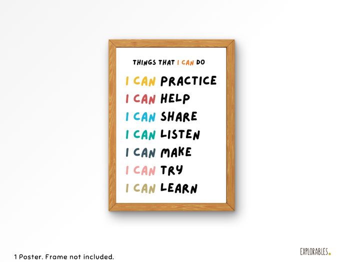Kids Empowerment statements poster | Empowering for children | I can | Positive Image | Self Esteem