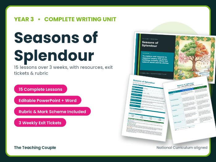 Seasons of Splendour | Year 3 English Unit | 15 Complete Lessons + Resources