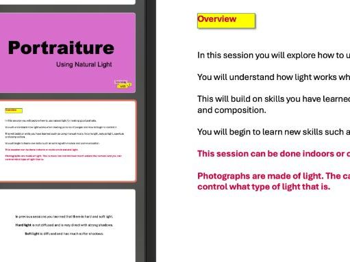 Understanding an using Natural Light to Make Portraits in Photography.